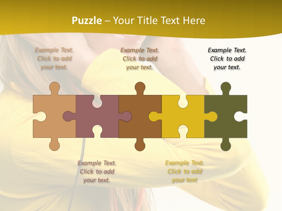 Isolated Listening Woman PowerPoint Template