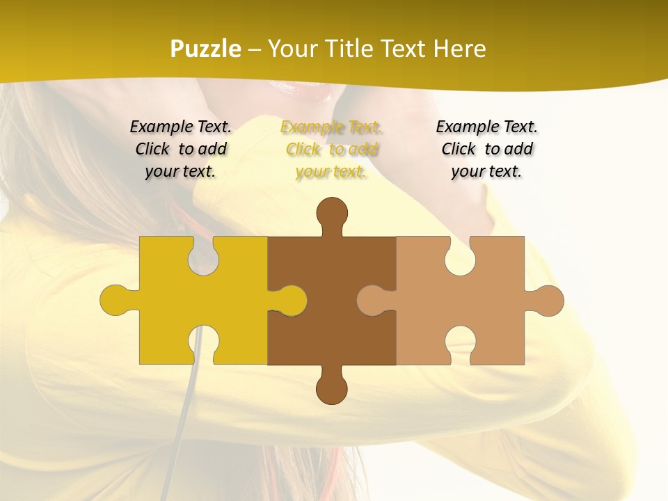 Isolated Listening Woman PowerPoint Template