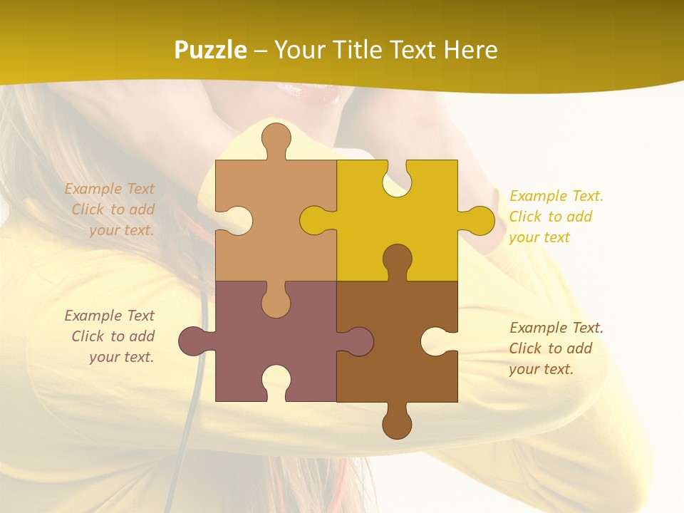 Isolated Listening Woman PowerPoint Template