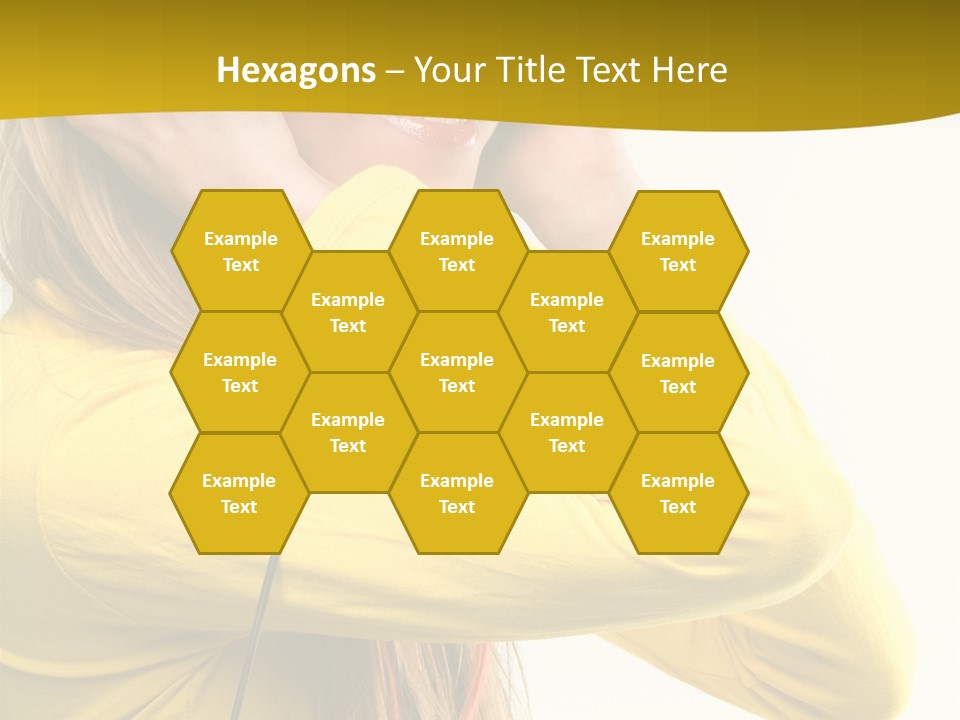 Isolated Listening Woman PowerPoint Template