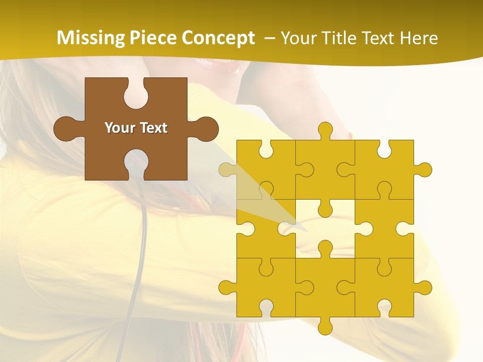 Isolated Listening Woman PowerPoint Template