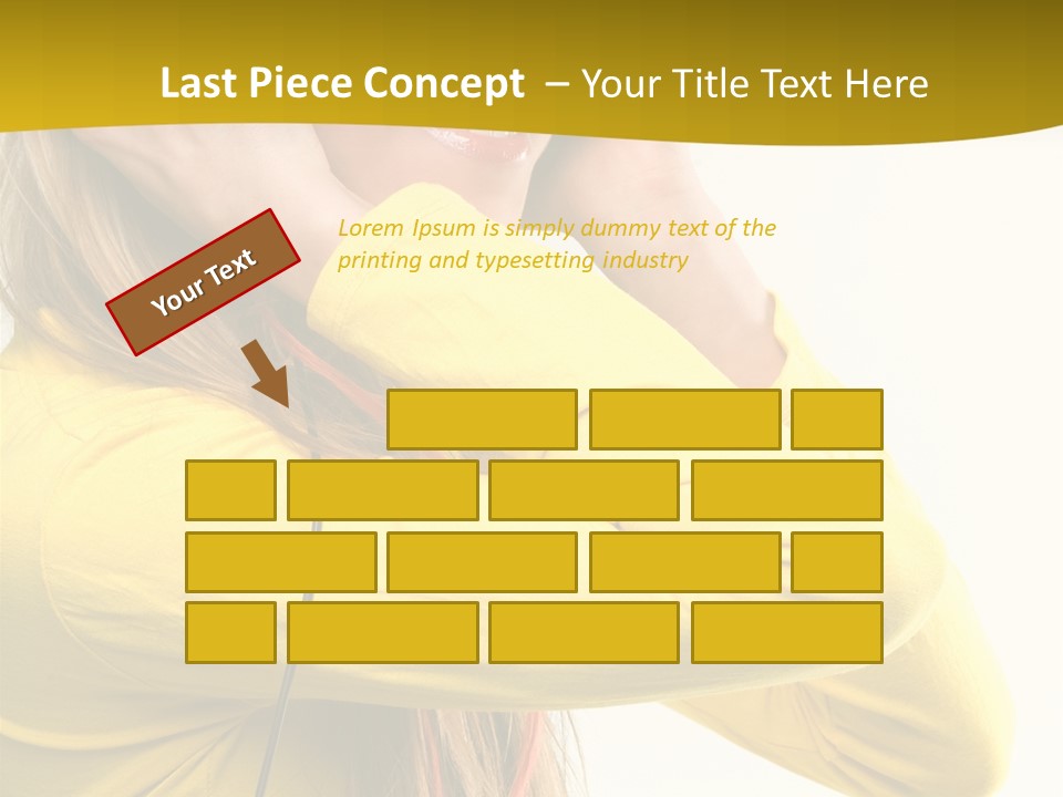 Isolated Listening Woman PowerPoint Template