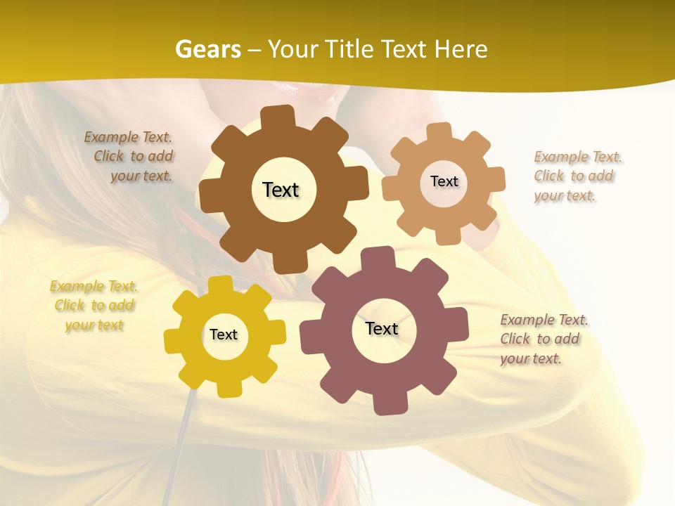 Isolated Listening Woman PowerPoint Template