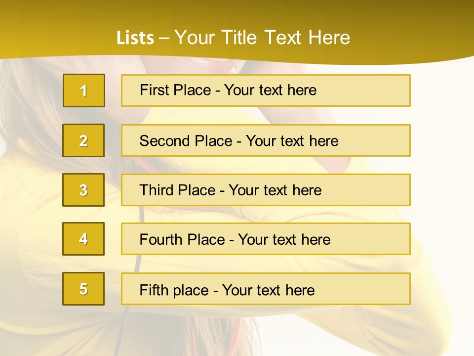 Isolated Listening Woman PowerPoint Template