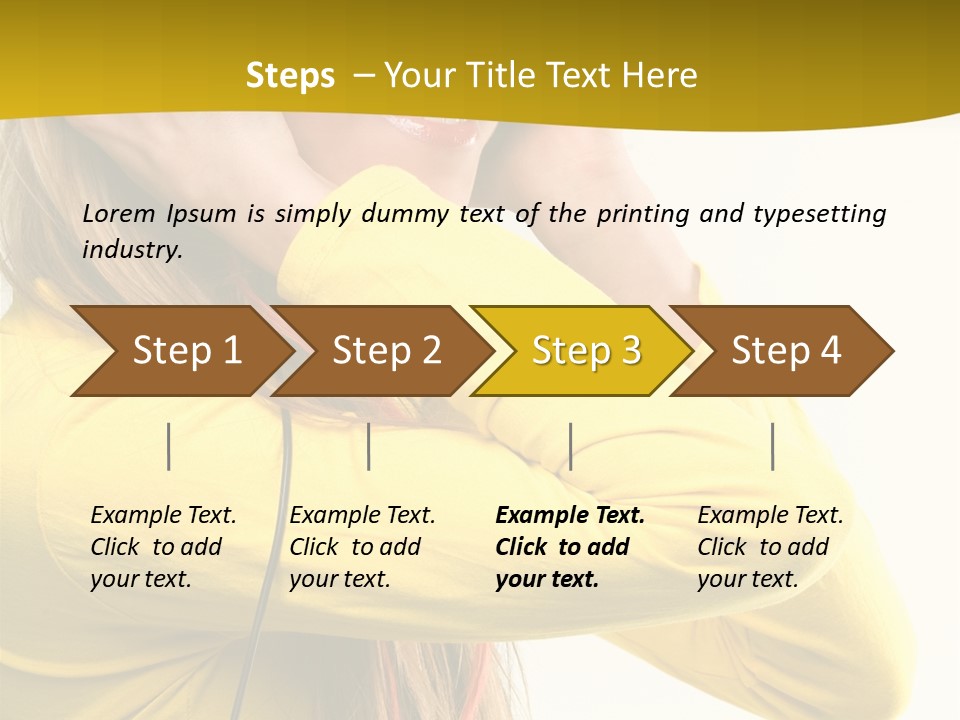 Isolated Listening Woman PowerPoint Template