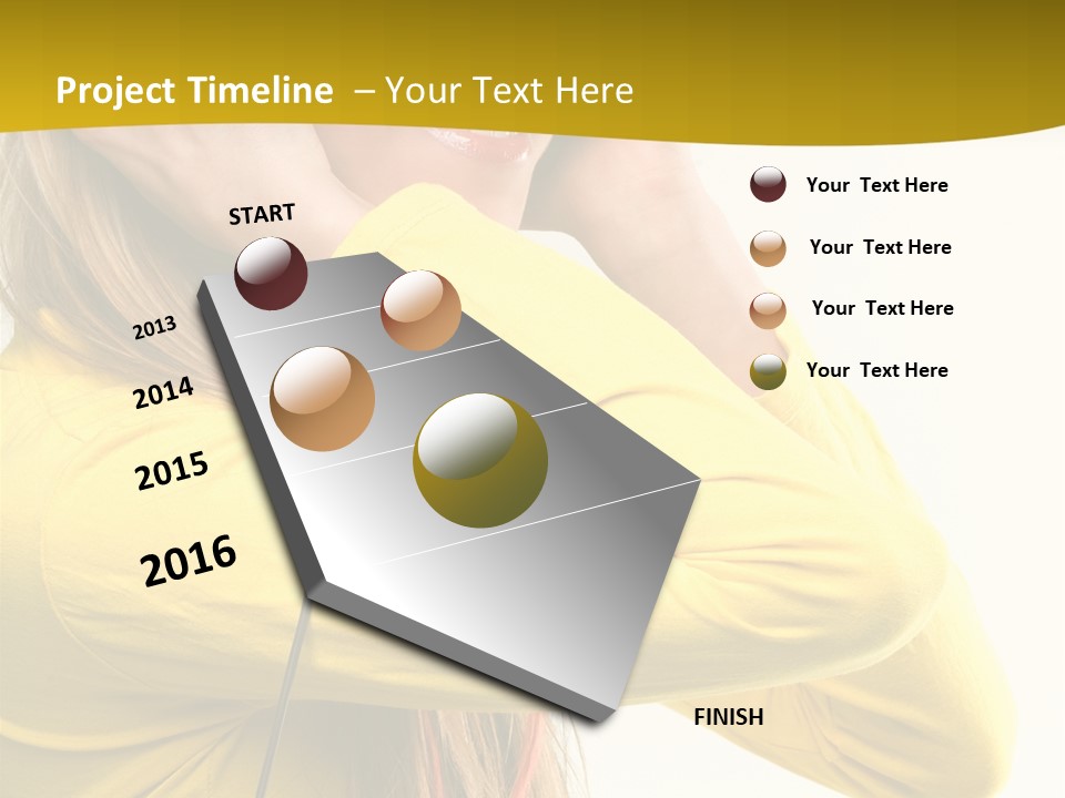 Isolated Listening Woman PowerPoint Template