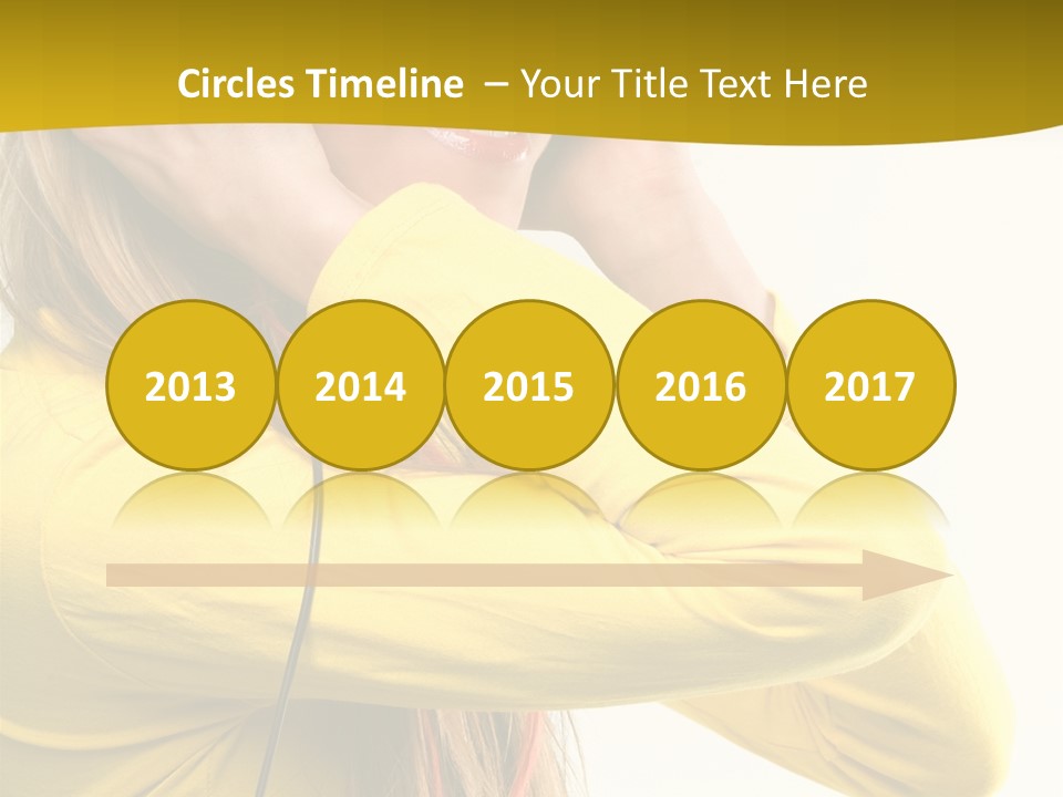 Isolated Listening Woman PowerPoint Template