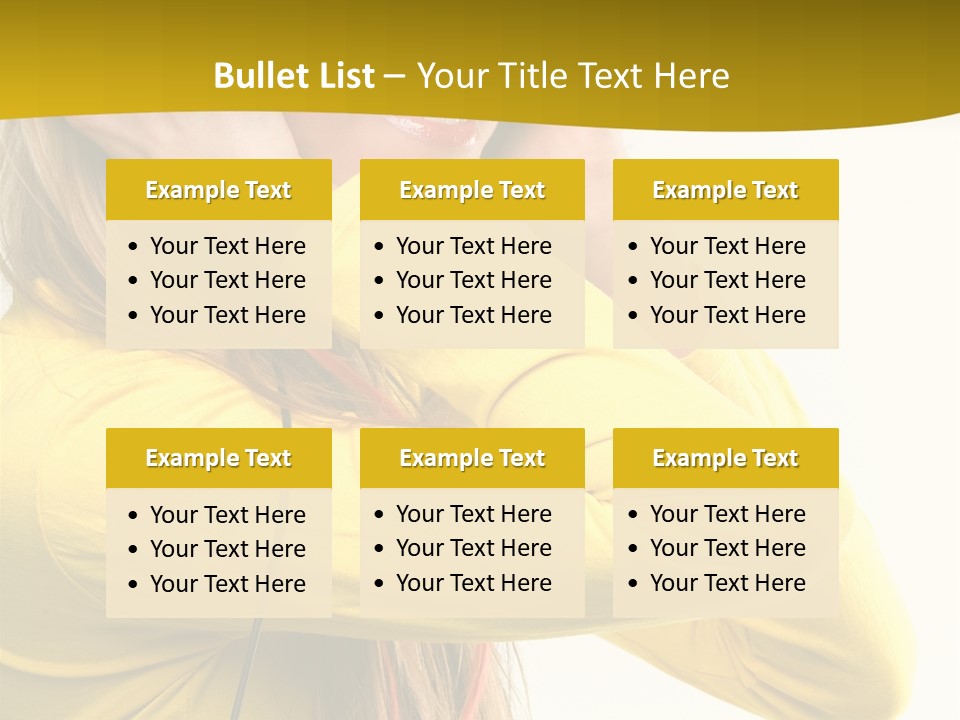 Isolated Listening Woman PowerPoint Template