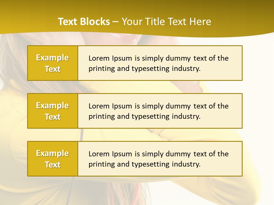 Isolated Listening Woman PowerPoint Template