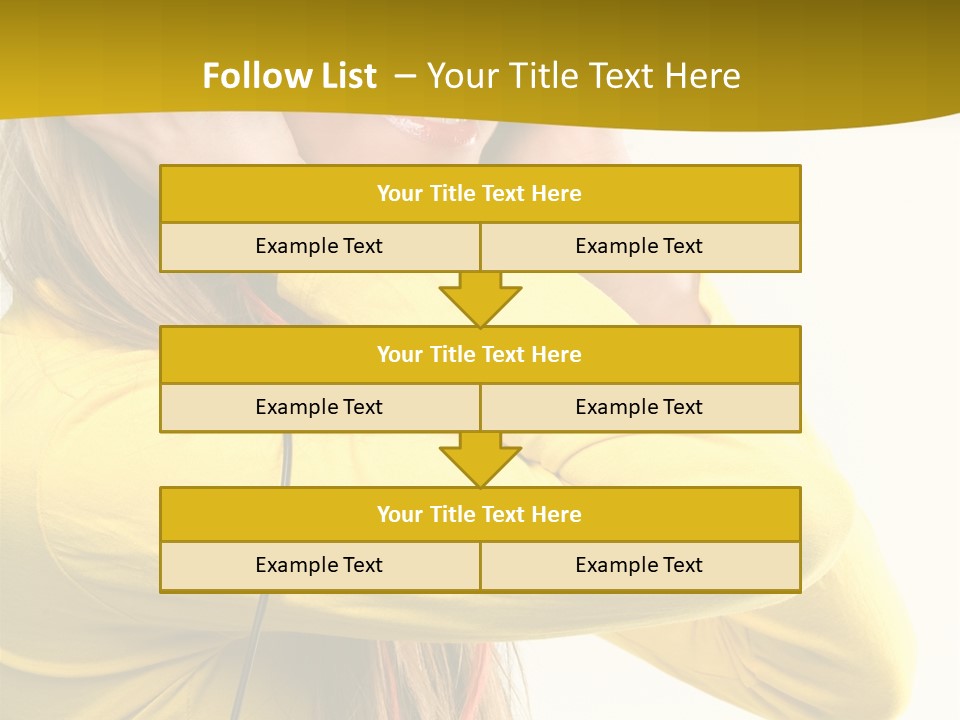 Isolated Listening Woman PowerPoint Template