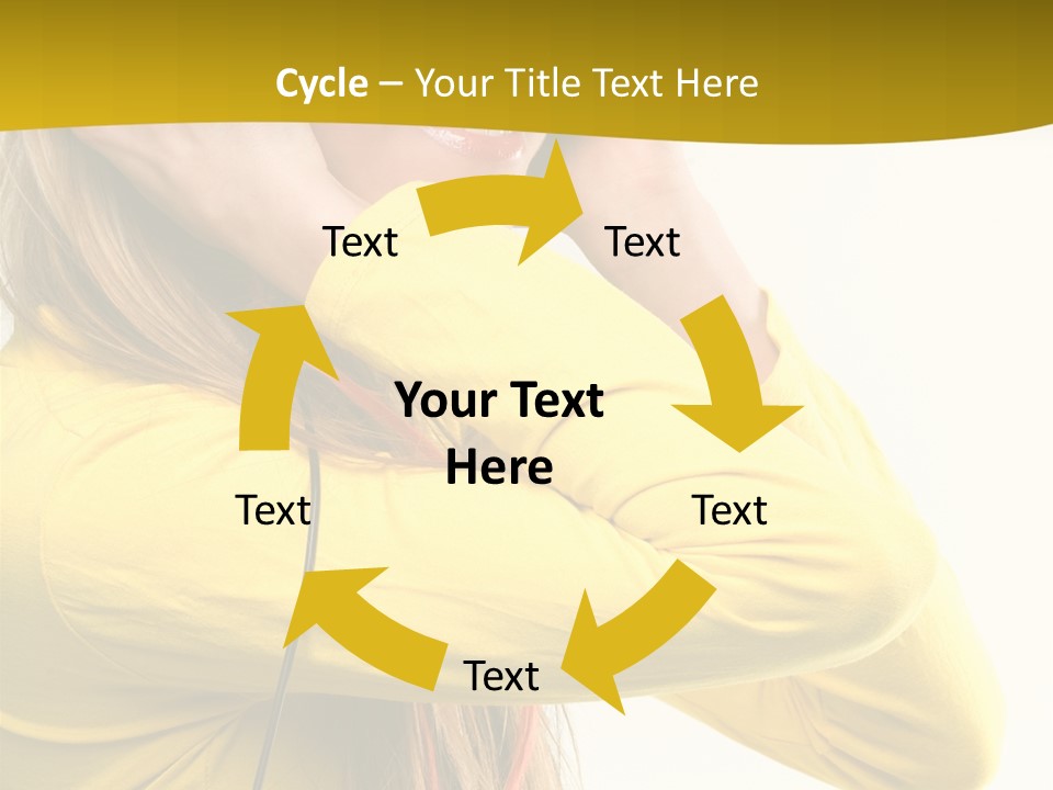 Isolated Listening Woman PowerPoint Template