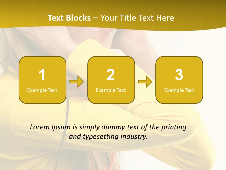 Isolated Listening Woman PowerPoint Template