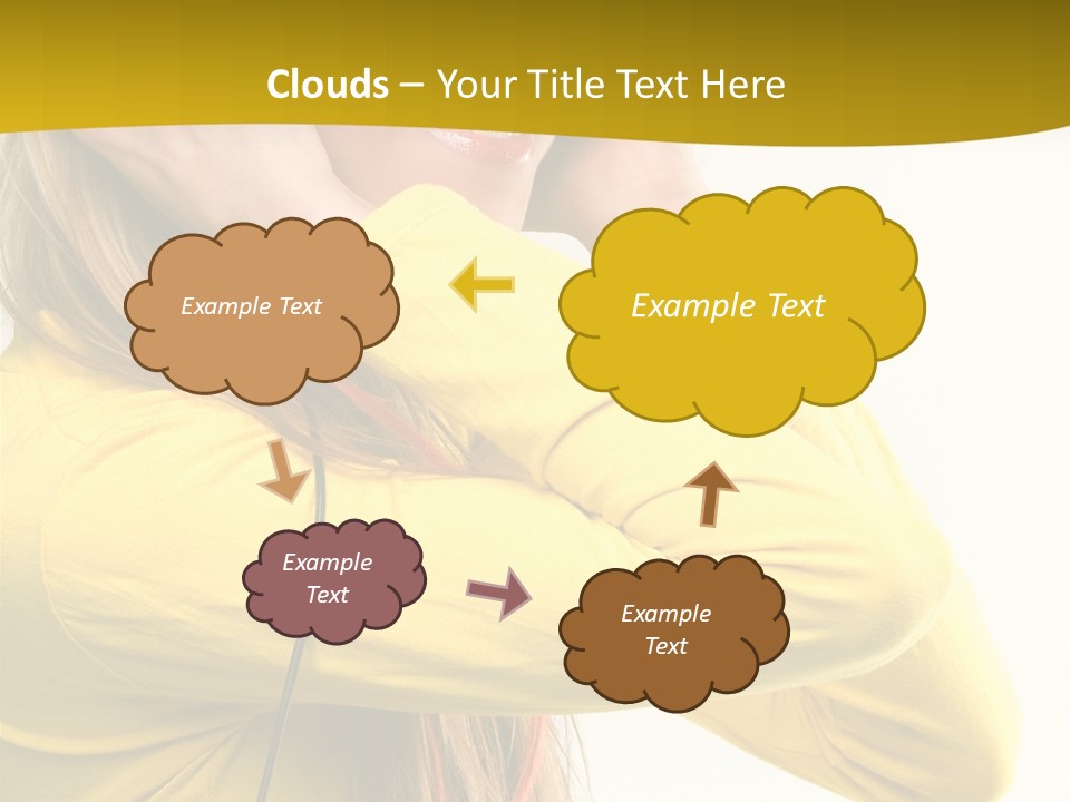 Isolated Listening Woman PowerPoint Template