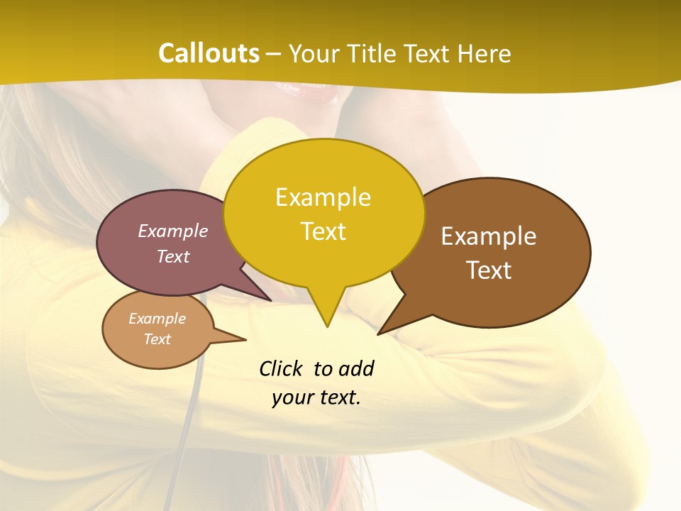 Isolated Listening Woman PowerPoint Template