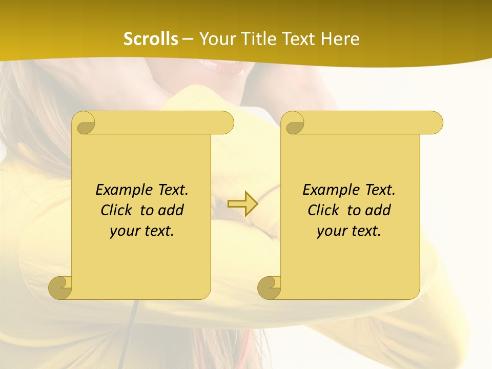 Isolated Listening Woman PowerPoint Template