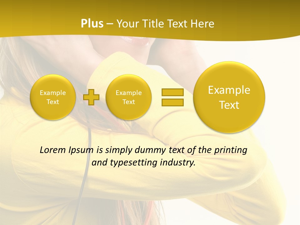 Isolated Listening Woman PowerPoint Template