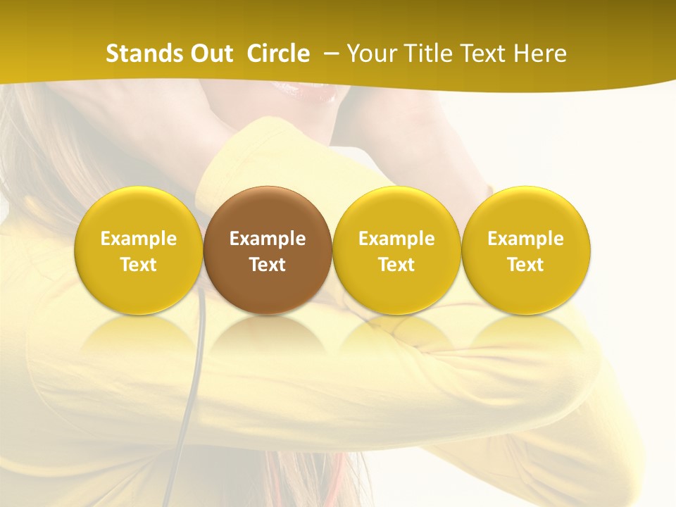 Isolated Listening Woman PowerPoint Template