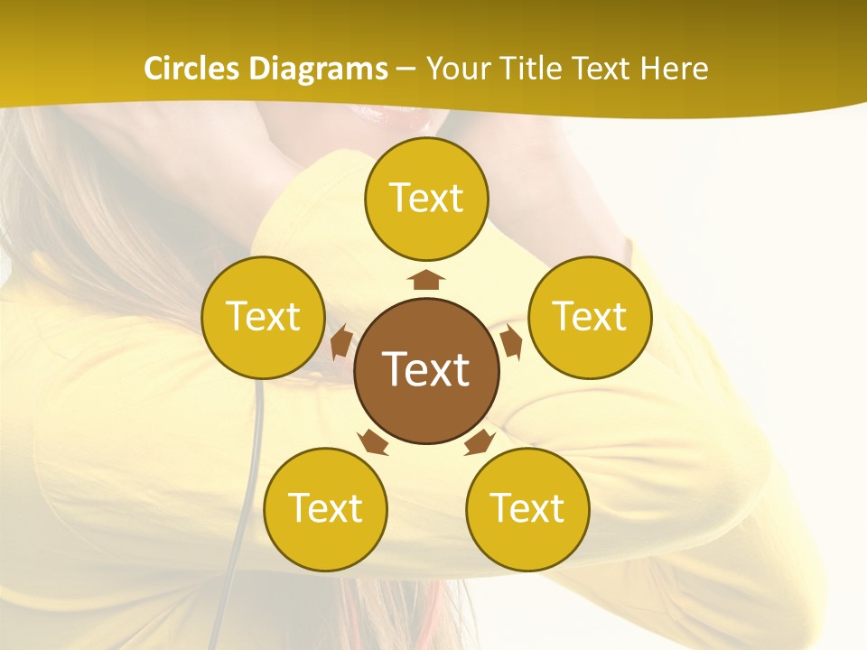 Isolated Listening Woman PowerPoint Template