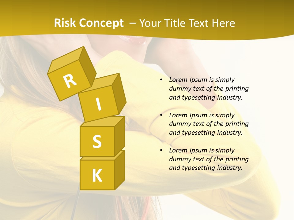 Isolated Listening Woman PowerPoint Template