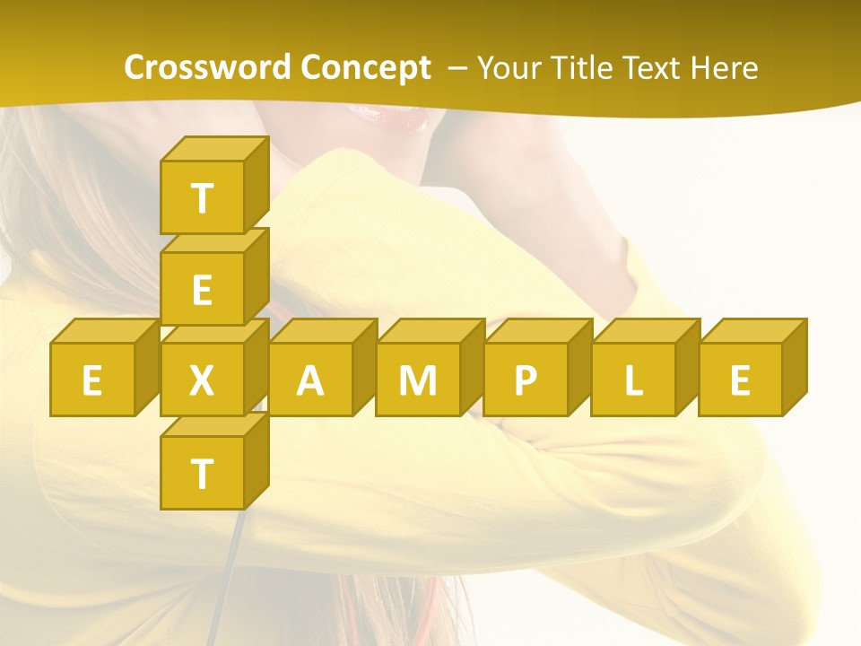 Isolated Listening Woman PowerPoint Template