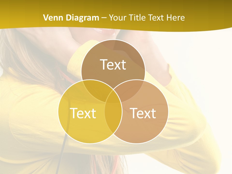 Isolated Listening Woman PowerPoint Template