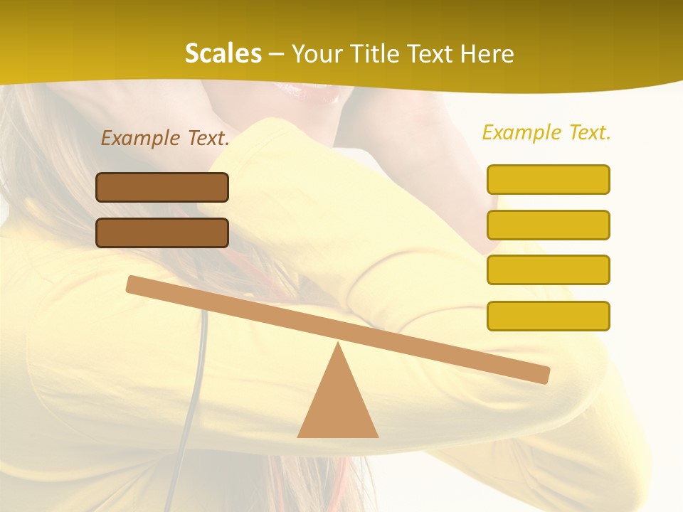 Isolated Listening Woman PowerPoint Template