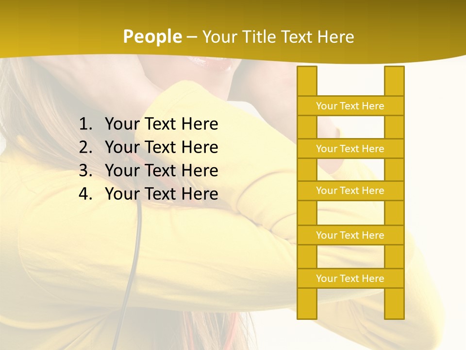 Isolated Listening Woman PowerPoint Template