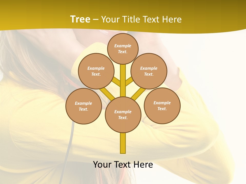 Isolated Listening Woman PowerPoint Template