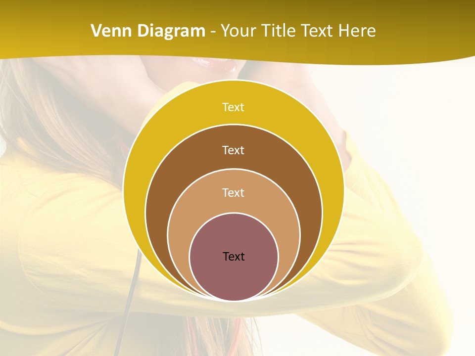 Isolated Listening Woman PowerPoint Template