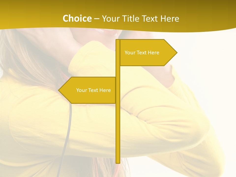 Isolated Listening Woman PowerPoint Template