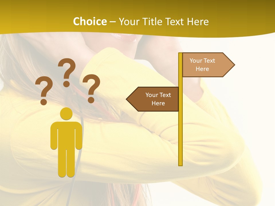 Isolated Listening Woman PowerPoint Template