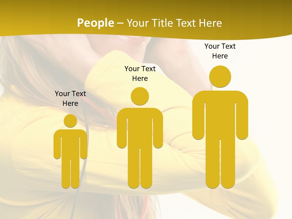 Isolated Listening Woman PowerPoint Template