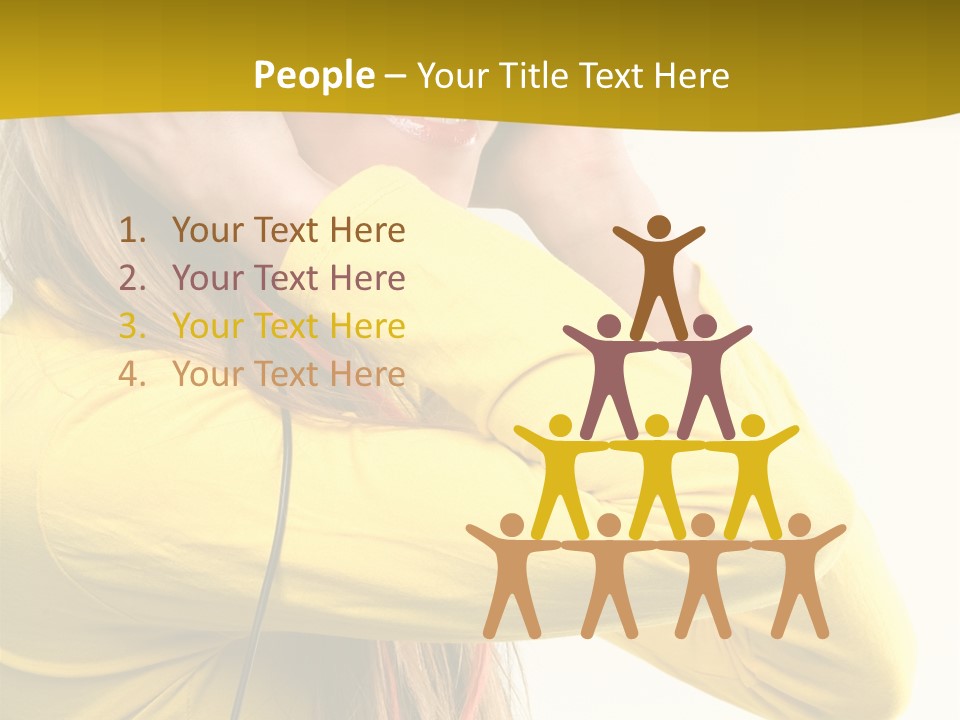 Isolated Listening Woman PowerPoint Template