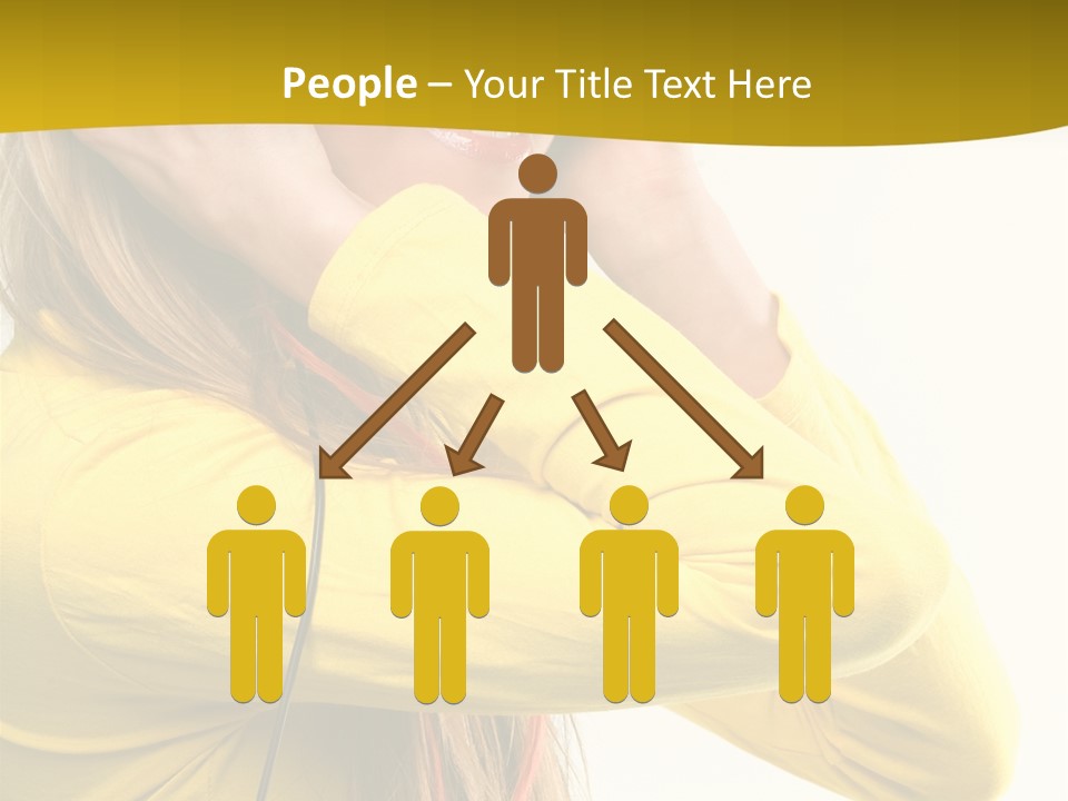 Isolated Listening Woman PowerPoint Template