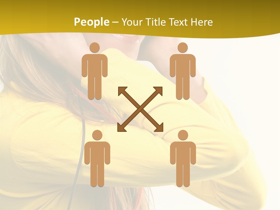 Isolated Listening Woman PowerPoint Template