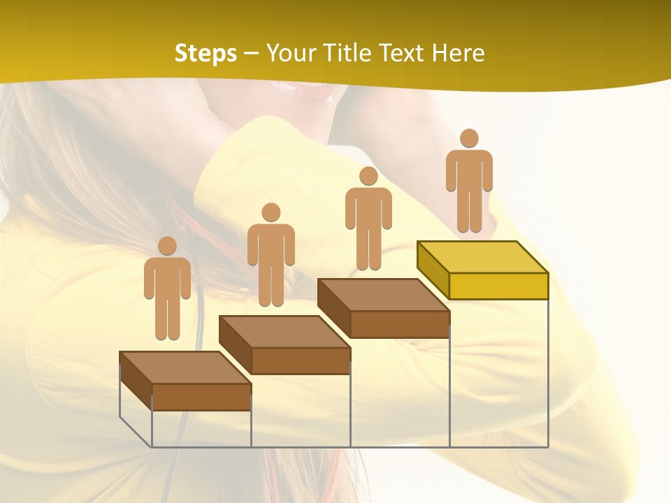 Isolated Listening Woman PowerPoint Template