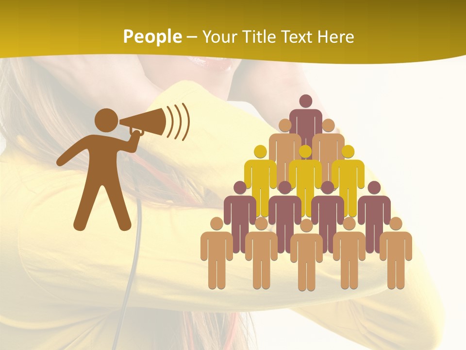 Isolated Listening Woman PowerPoint Template