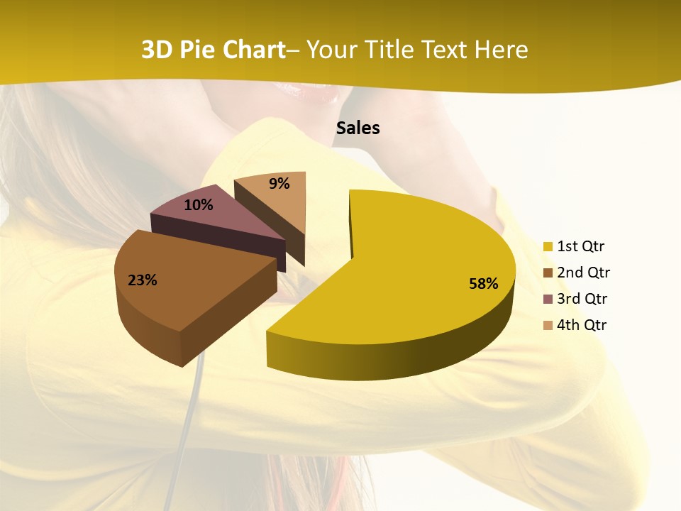 Isolated Listening Woman PowerPoint Template