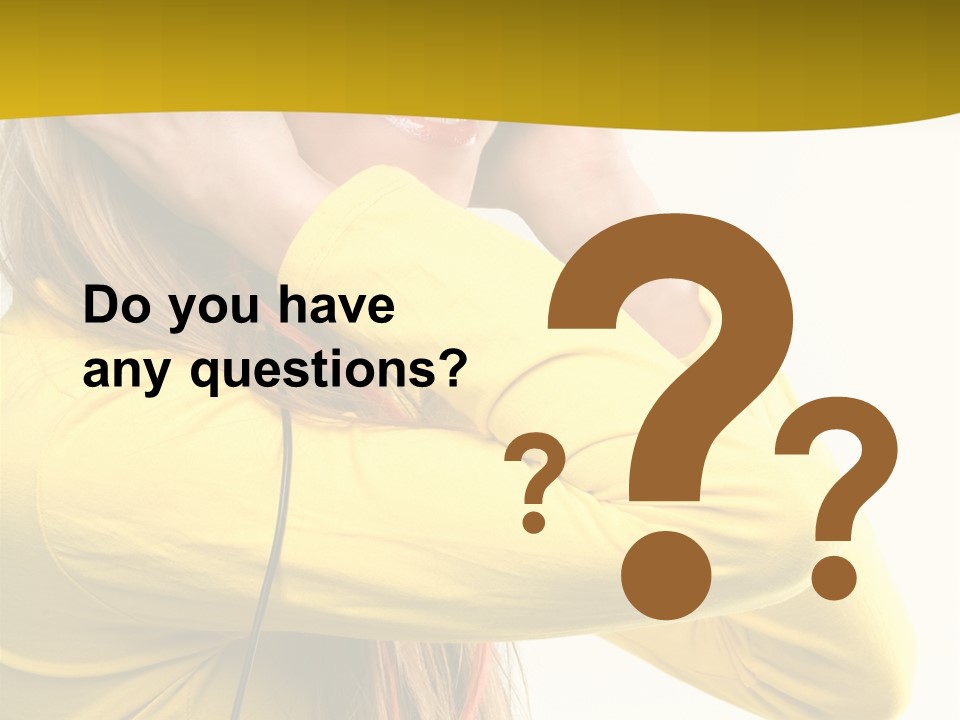 Isolated Listening Woman PowerPoint Template