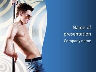 Male Pole Dancer PowerPoint Template