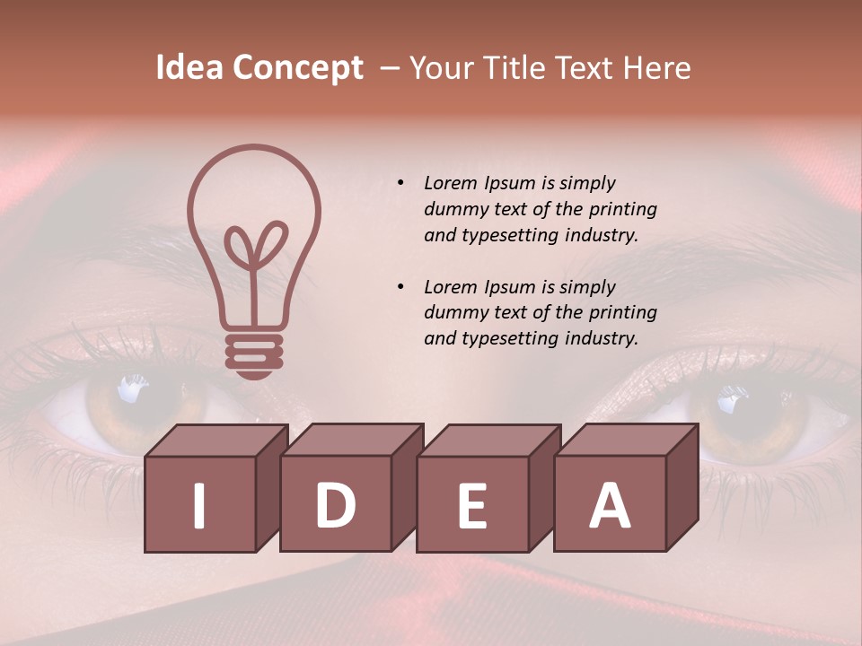 Close Up Of Brown Eyes PowerPoint Template
