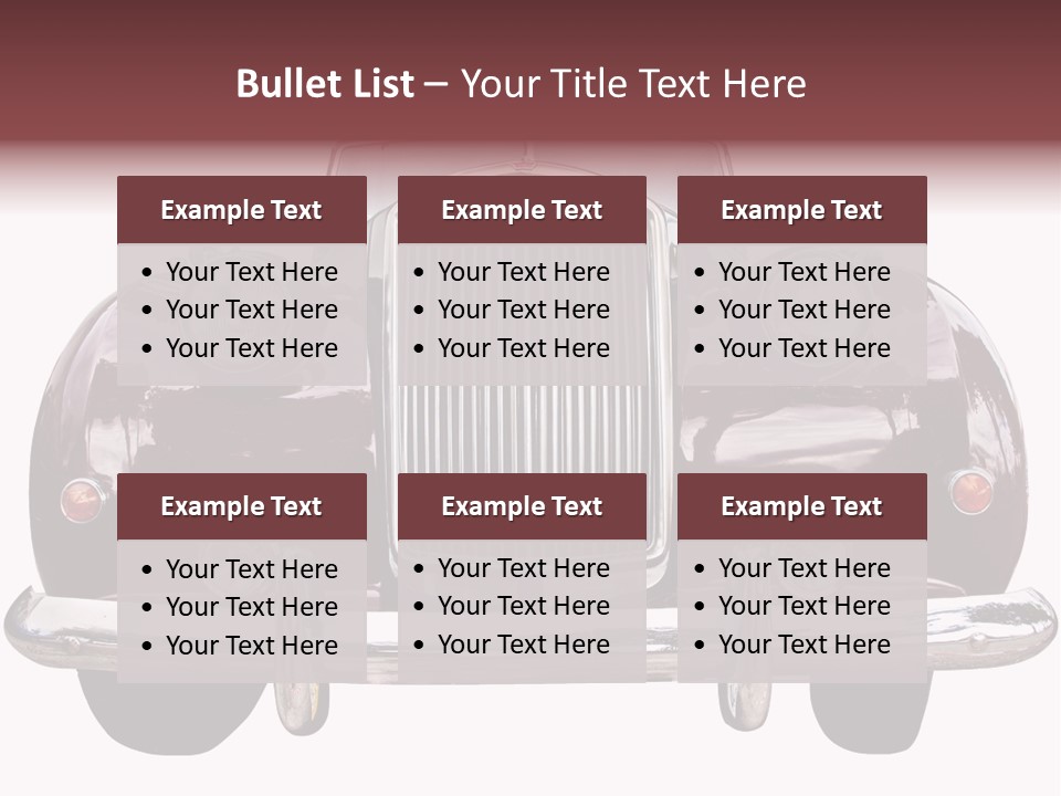 Vintage Car Front View PowerPoint Template