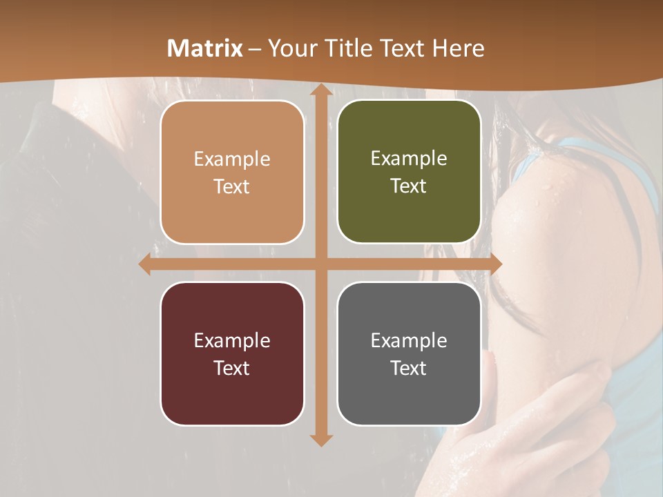 Couple Hugging In The Rain PowerPoint Template