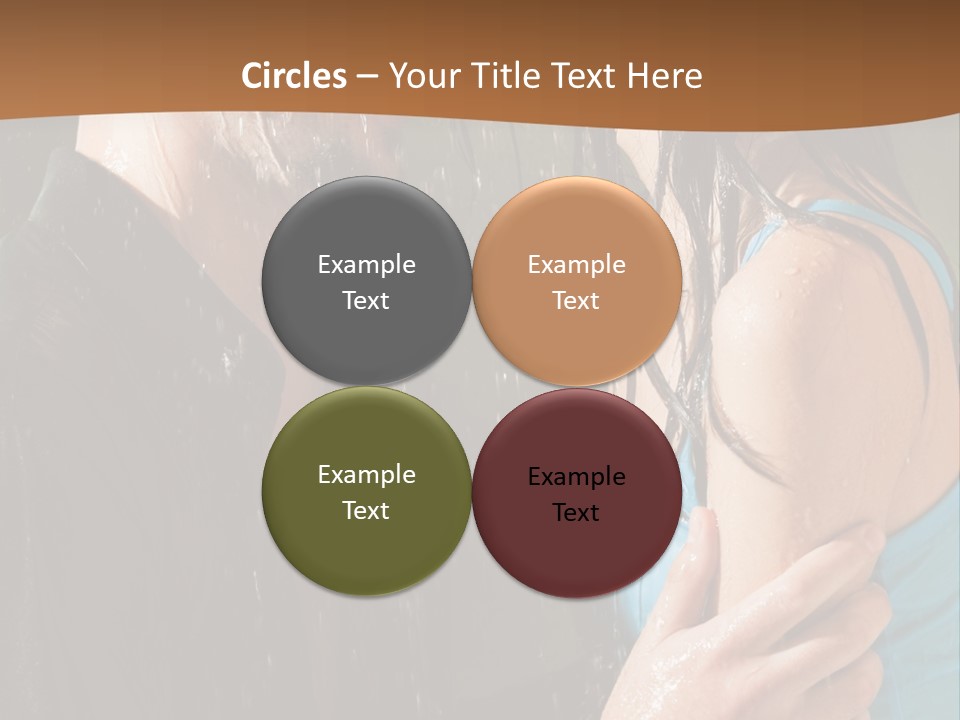 Couple Hugging In The Rain PowerPoint Template