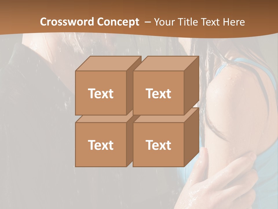 Couple Hugging In The Rain PowerPoint Template