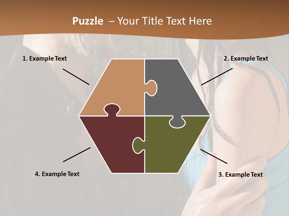 Couple Hugging In The Rain PowerPoint Template