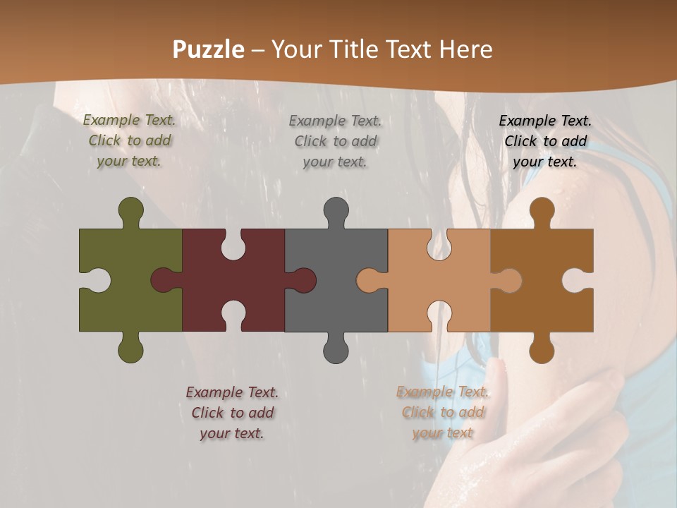 Couple Hugging In The Rain PowerPoint Template