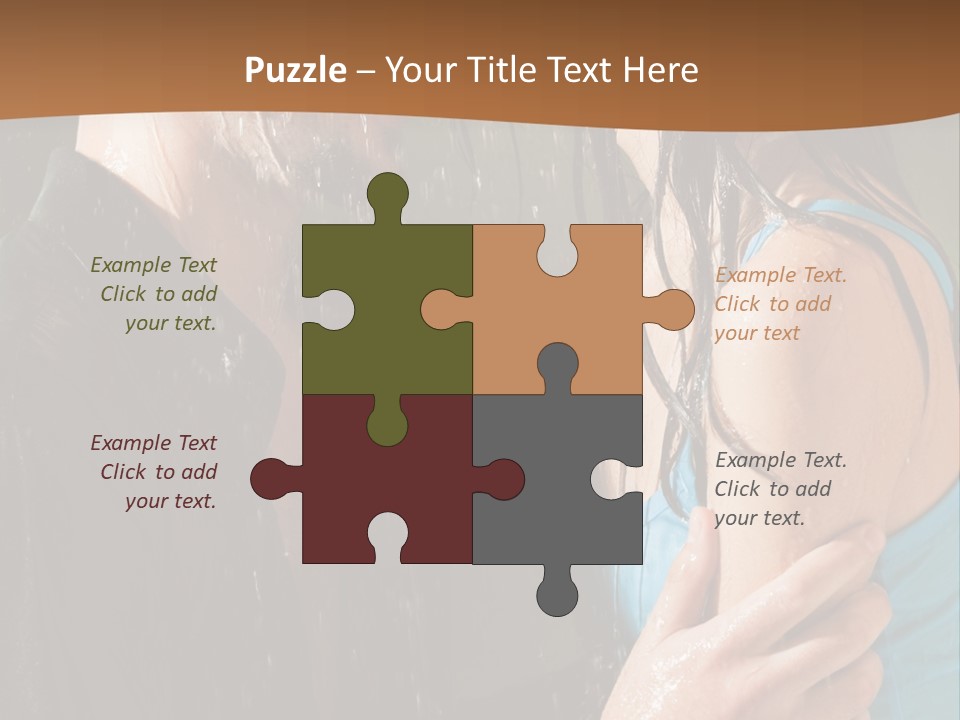 Couple Hugging In The Rain PowerPoint Template