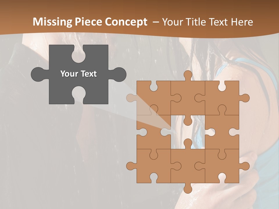 Couple Hugging In The Rain PowerPoint Template