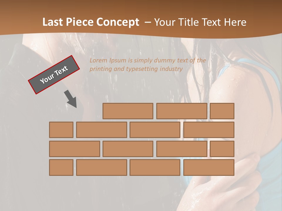 Couple Hugging In The Rain PowerPoint Template